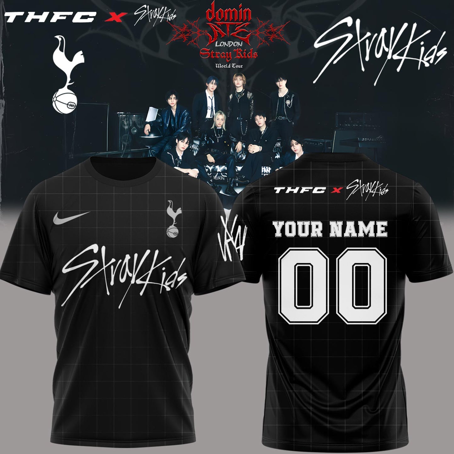 Limited Edition Tottenham Hotspur x Stray Kids Show Black TShirt