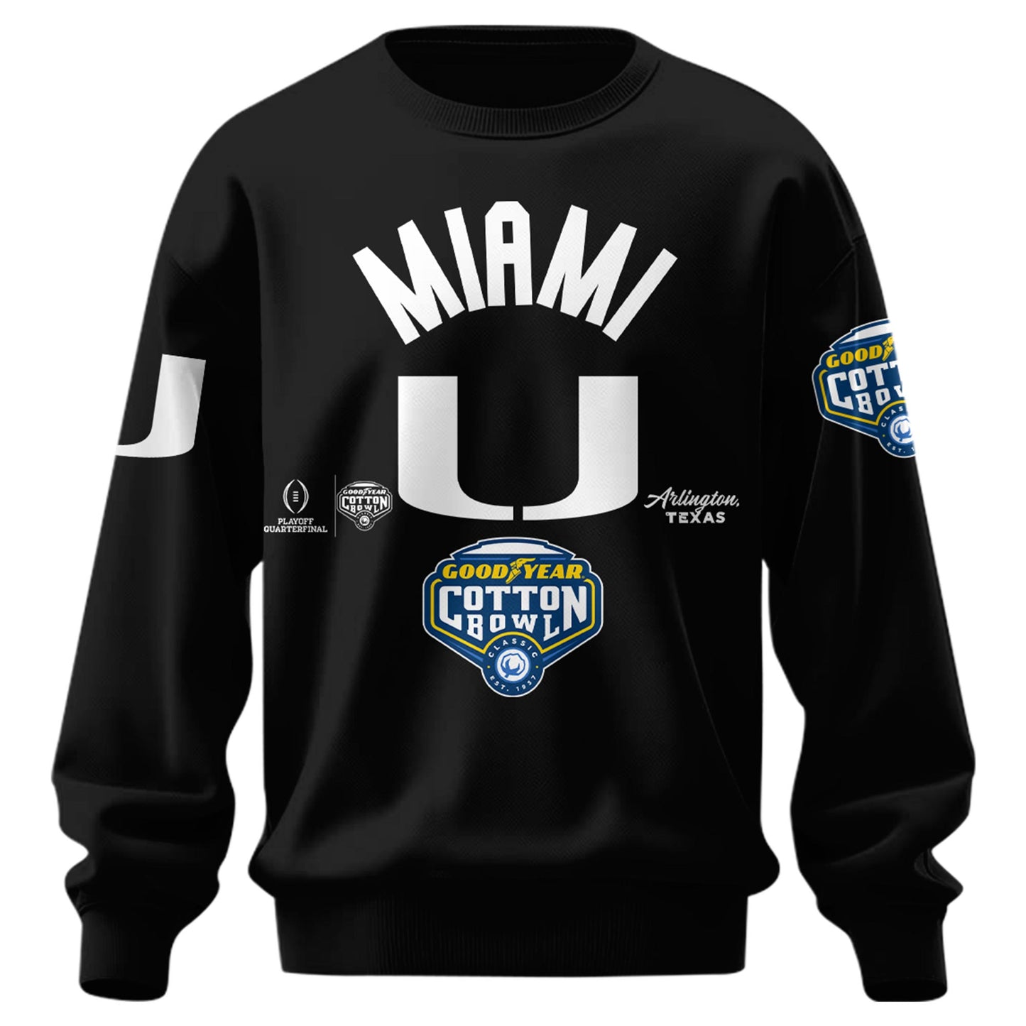 Miami Hurricanes Football Cotton Bowl Champions 2025 Combo Sweatshirt