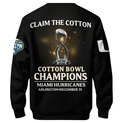 Miami Hurricanes Football Cotton Bowl Champions 2025 Combo Sweatshirt
