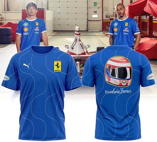 Limited Edition Scuderia Ferrari 2025 Italian GP Monza Blue Shirt