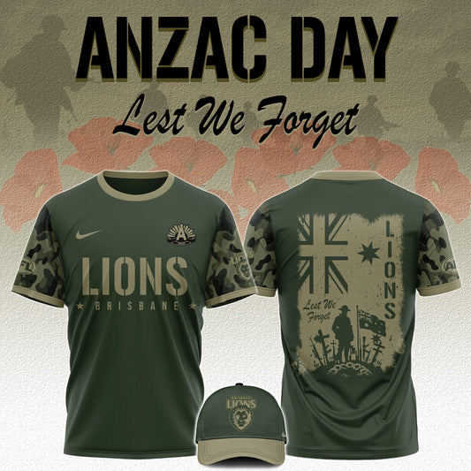Brisbane Lions AFL x Anzac Day Limited Edition Tshirt 2025