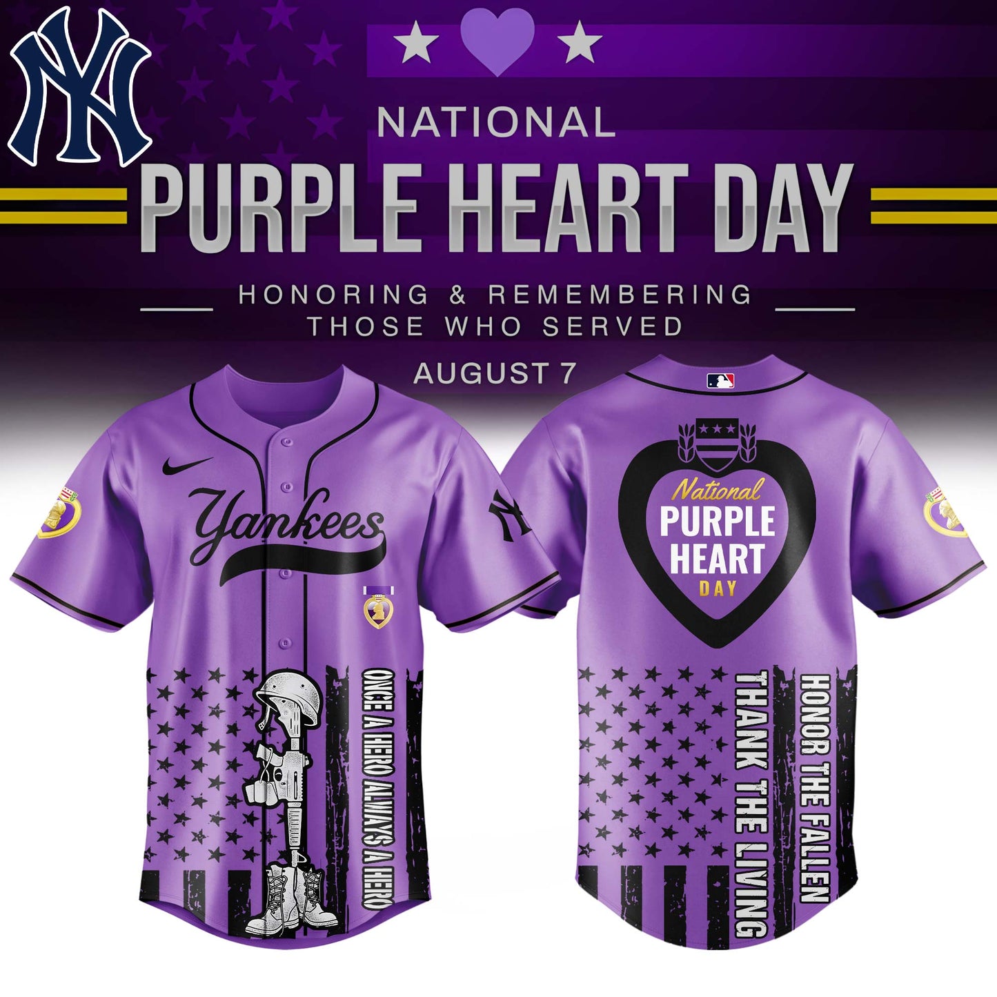 NYY x Purple Heart Day Jersey Limited Edition