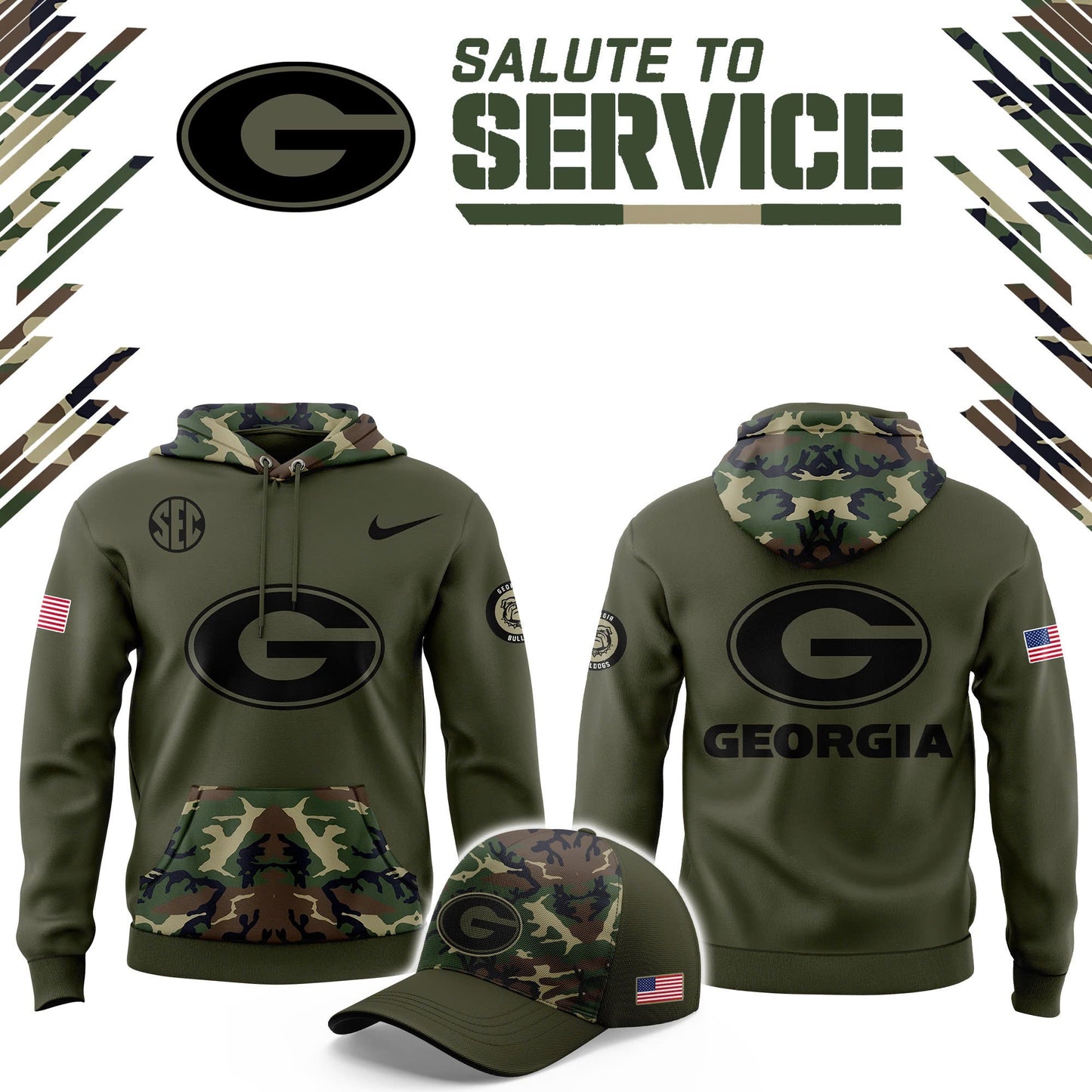 Georgia Salute to Service Club Fleece Edition Hoodie