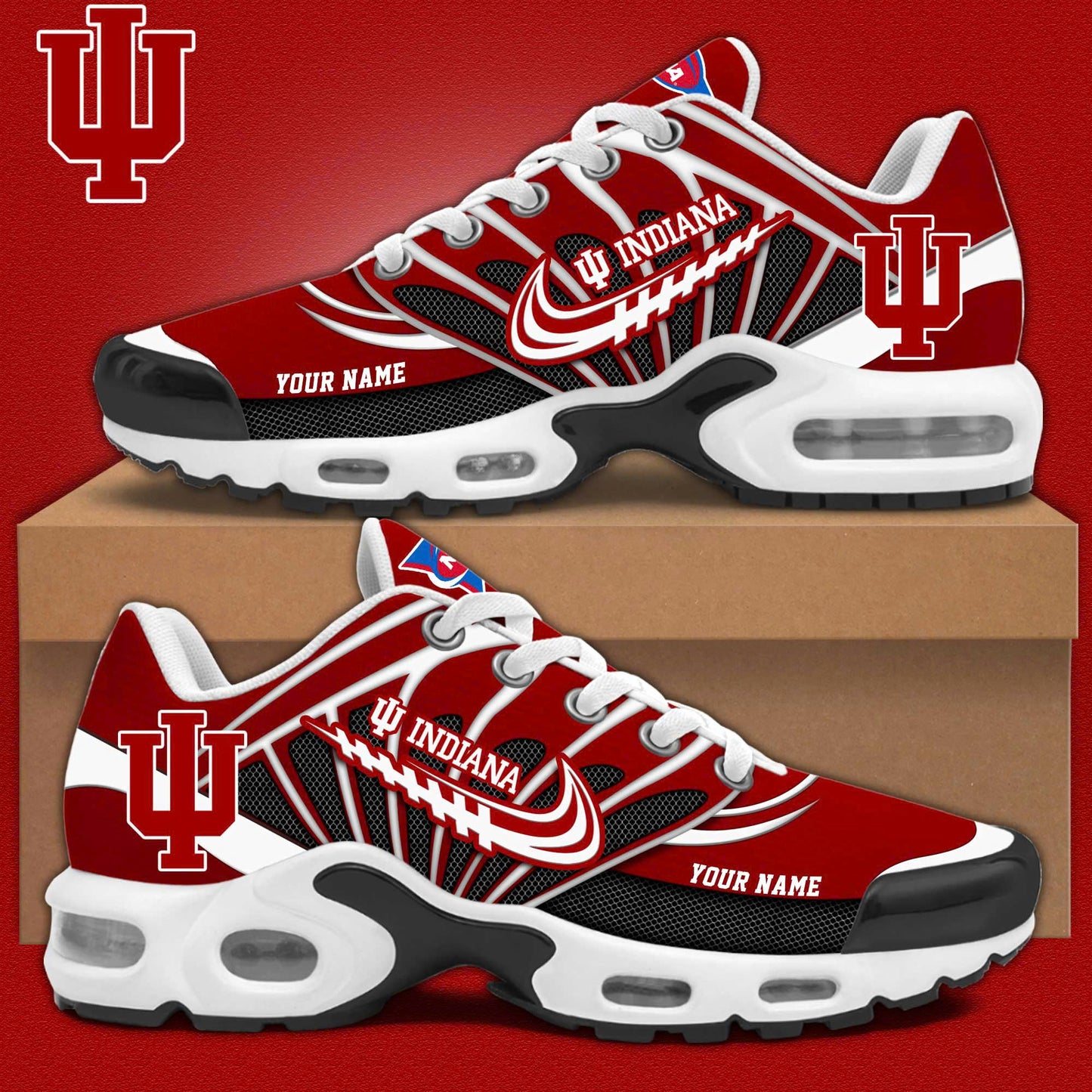 Indiana Hoosiers Football Personalized Air Max Plus Sneakers