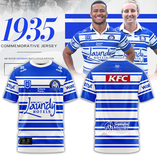 Limited Edition Canterbury Bankstown Bulldogs 90 Years Home Tshirt