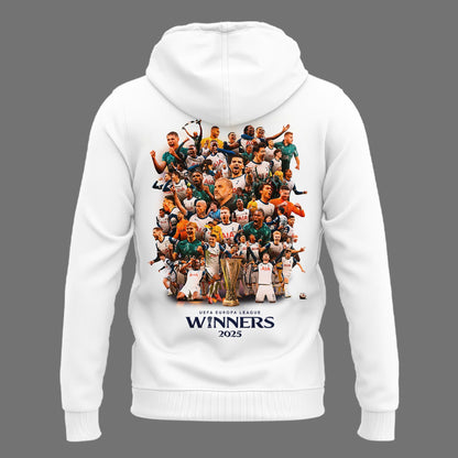 Special New Tottenham Hotspur Europa League 2025 Winners Navy Team Logo Hoodie