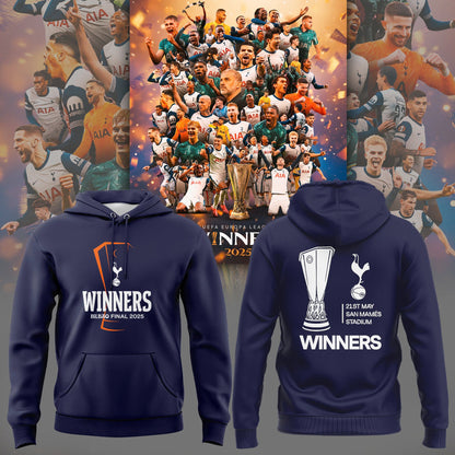 Special New Tottenham Hotspur Europa League 2025 Winners Navy Hoodie