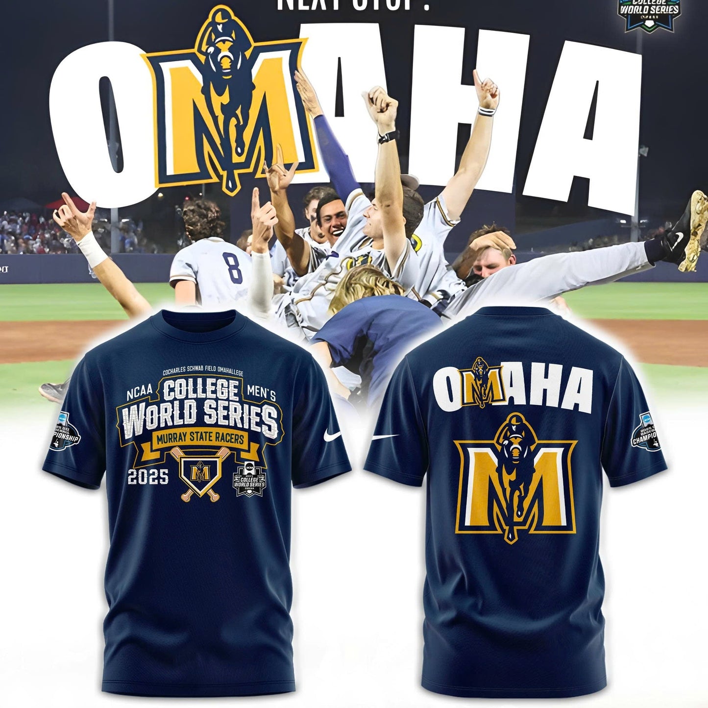 MS Baseball 2025 Murray State World Series Combo Tshirt | Cap | Jogger