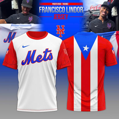 New York Mets Puerto Rico Themed Francisco Lindor Limited Edition T-Shirt 2025