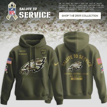 Philadelphia Eagles Salute to Service Sideline 2025 Hoodie