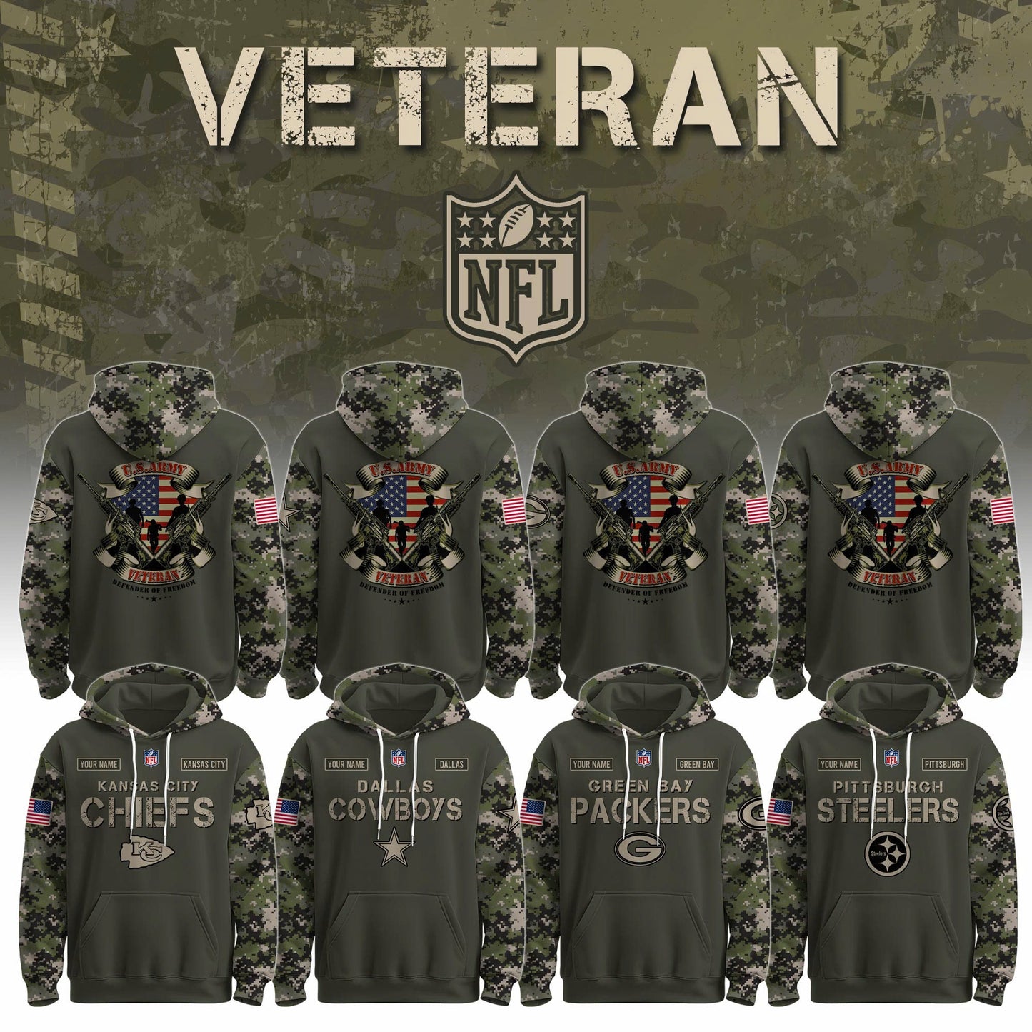All Team NFL x Veteran Hoodie Limited Edition