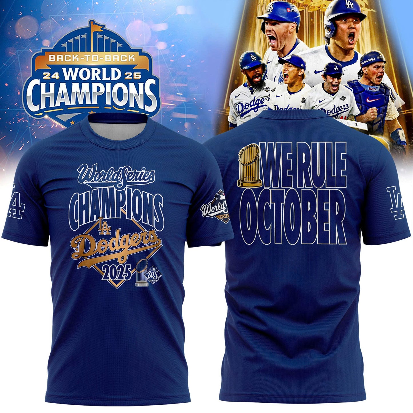 LA Dodgers – 2025 World Series Champions Limited Edition Combo T-Shirt