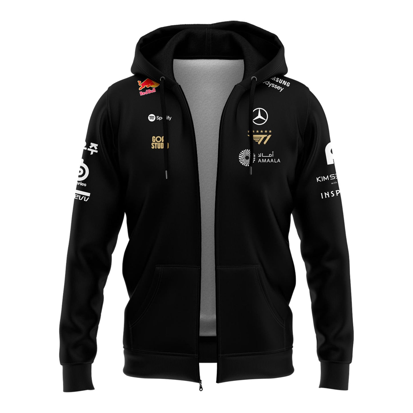 Limited Edition 𝐁𝐀𝐂𝐊-𝐓𝐎-𝐁𝐀𝐂𝐊-𝐓𝐎-𝐁𝐀𝐂𝐊 𝐖𝐎𝐑𝐋𝐃 𝐂𝐇𝐀𝐌𝐏𝐈𝐎𝐍𝐒 2025 T1 Worlds Uniform Zip Hoodie
