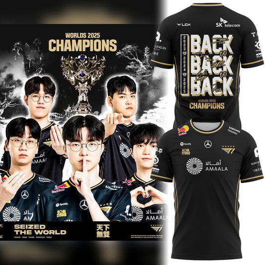 2025 Limited Edition World Champions Combo T-Shirt T1 LoL
