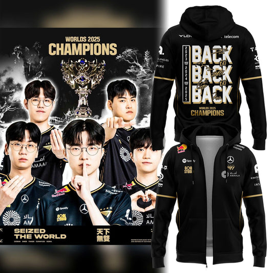 2025 Limited Edition World Champions Zip Hoodie T1 LoL for fans