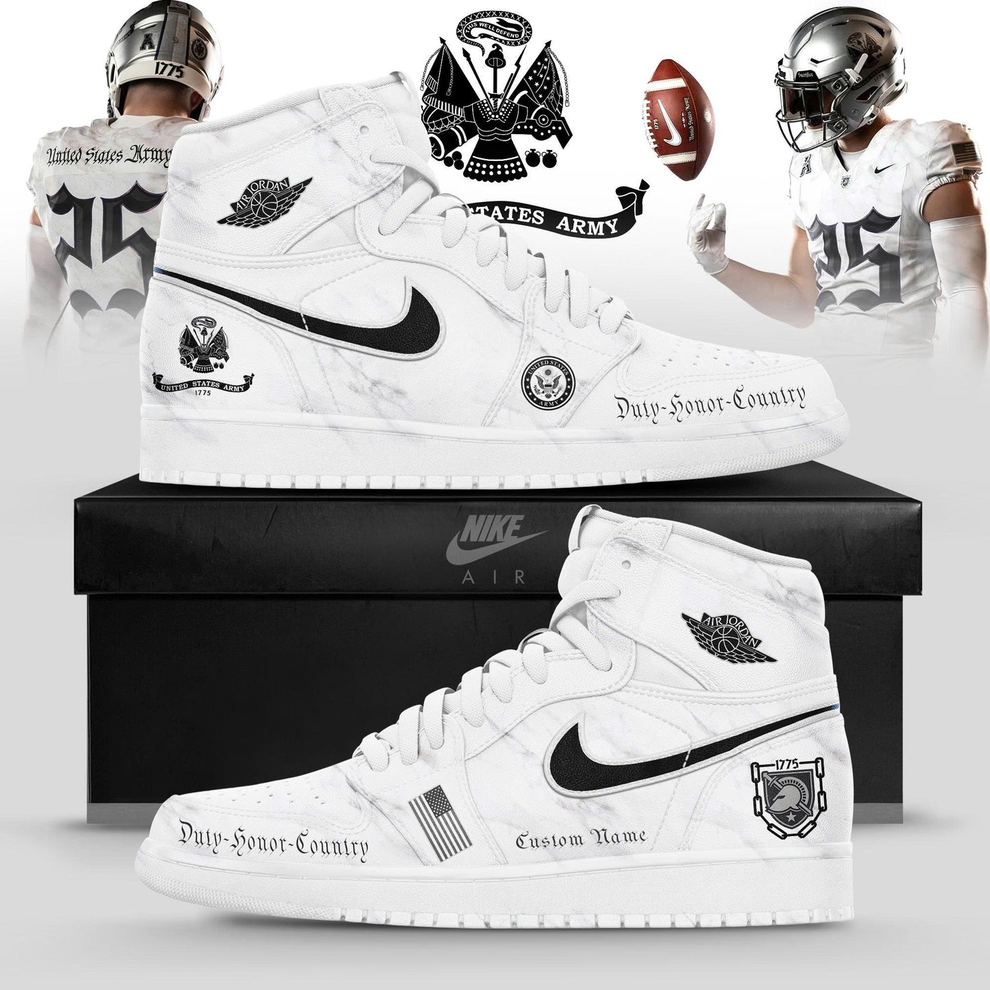 Army Black Knights Army 250 Custom AJ1 Sneaker