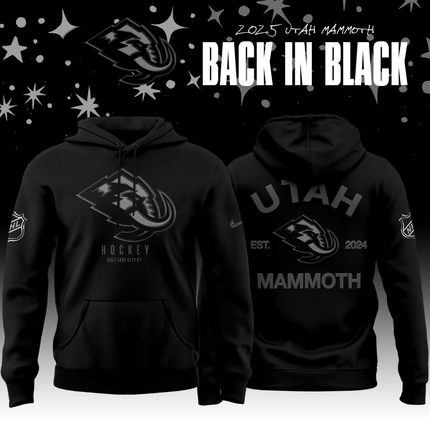 Utah Mammoth x Back In Black 2025 Special Edition Combo Hoodie