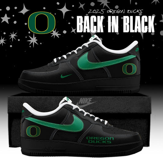 Oregon Ducks Back In Black 2025 Custom AF1 Sneaker