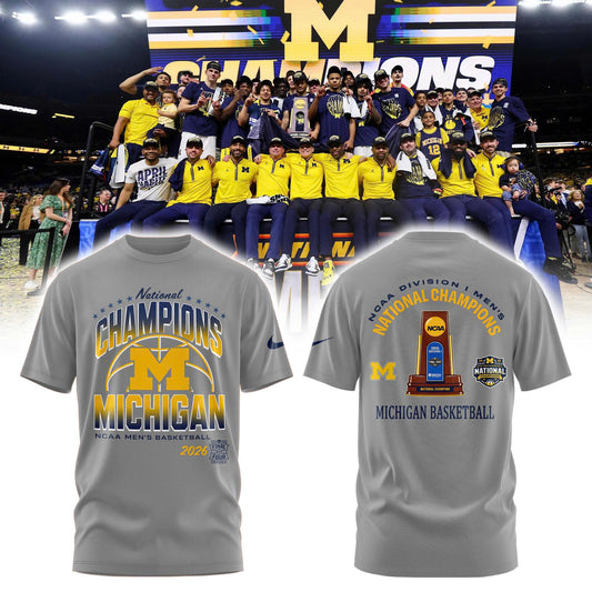Michigan Wolverines Men's Basketball Campus Ink 2026 National Championship Team T-Shirt