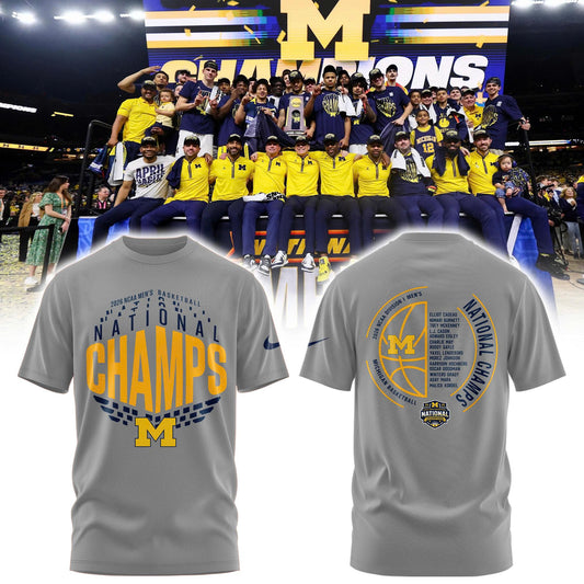 Michigan Wolverines Men's Basketball Campus Ink 2026 National Championship Team T-Shirt