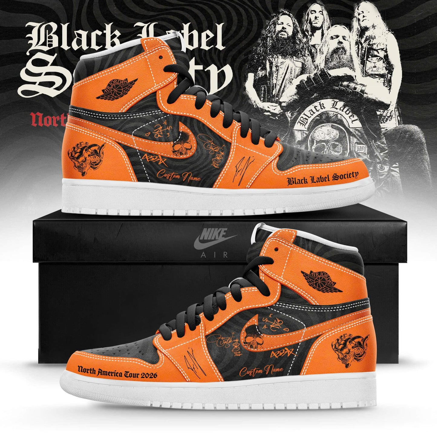 Black Label Society Engines of Demolitions 2026 Limited Edition AF1 Sneakers
