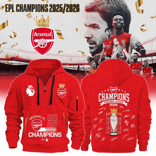 Arsenal F.C Premier League champions 25/26 Half Zip Hoodie