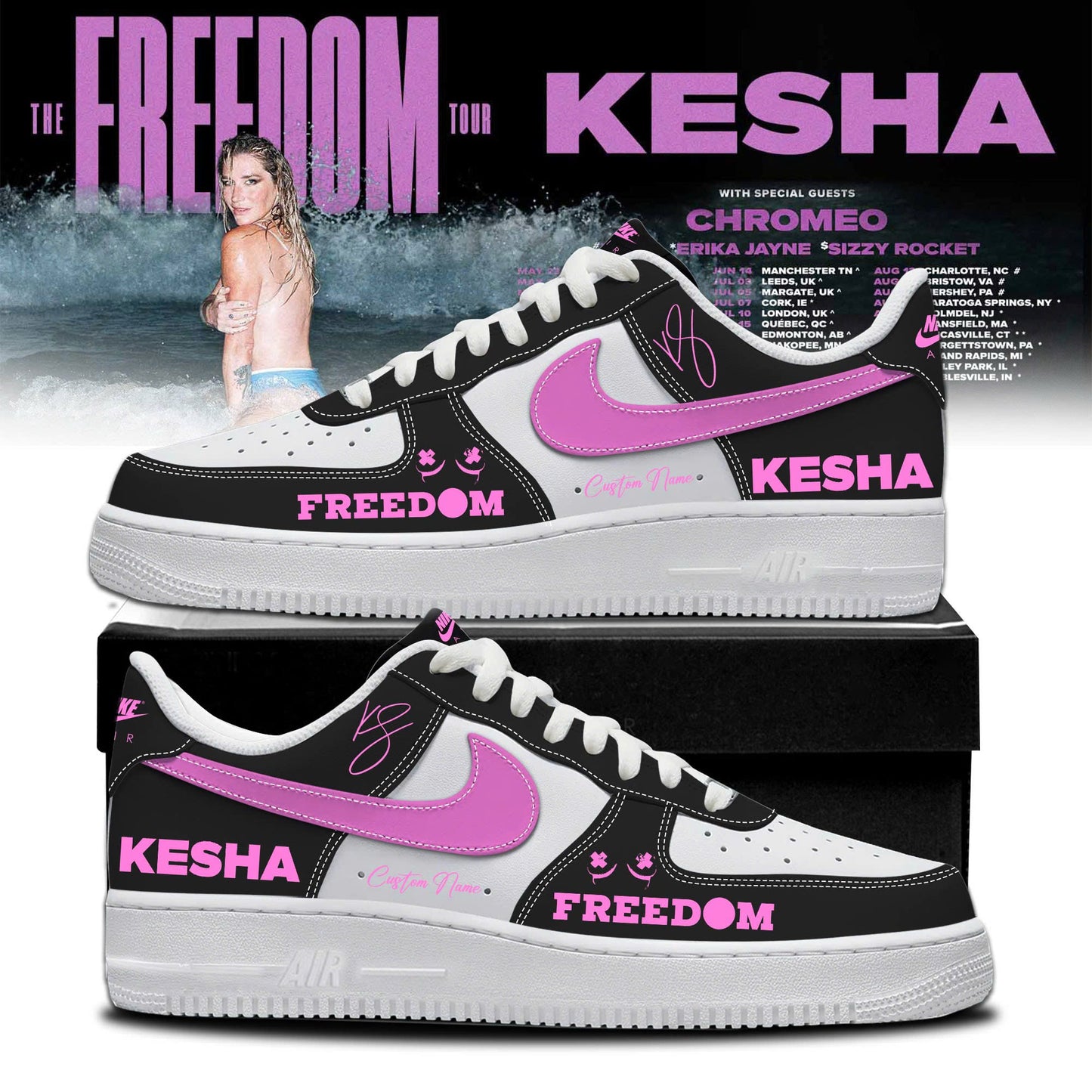 Kesha The Freedom Tour 2026 Limited Edition AF1 Sneakers
