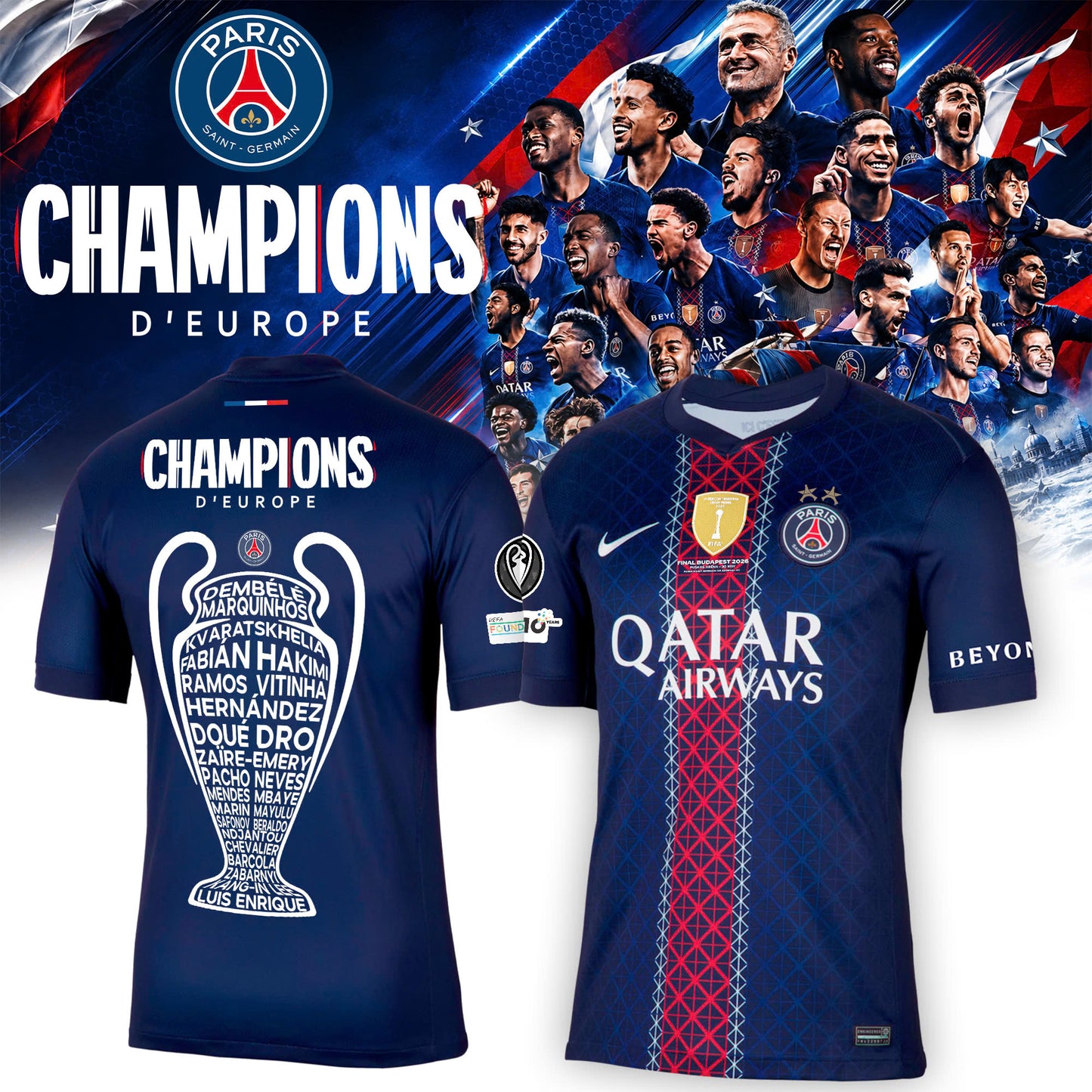Paris Saint-Germain 2026 Champions League Winners Special Edition Jersey