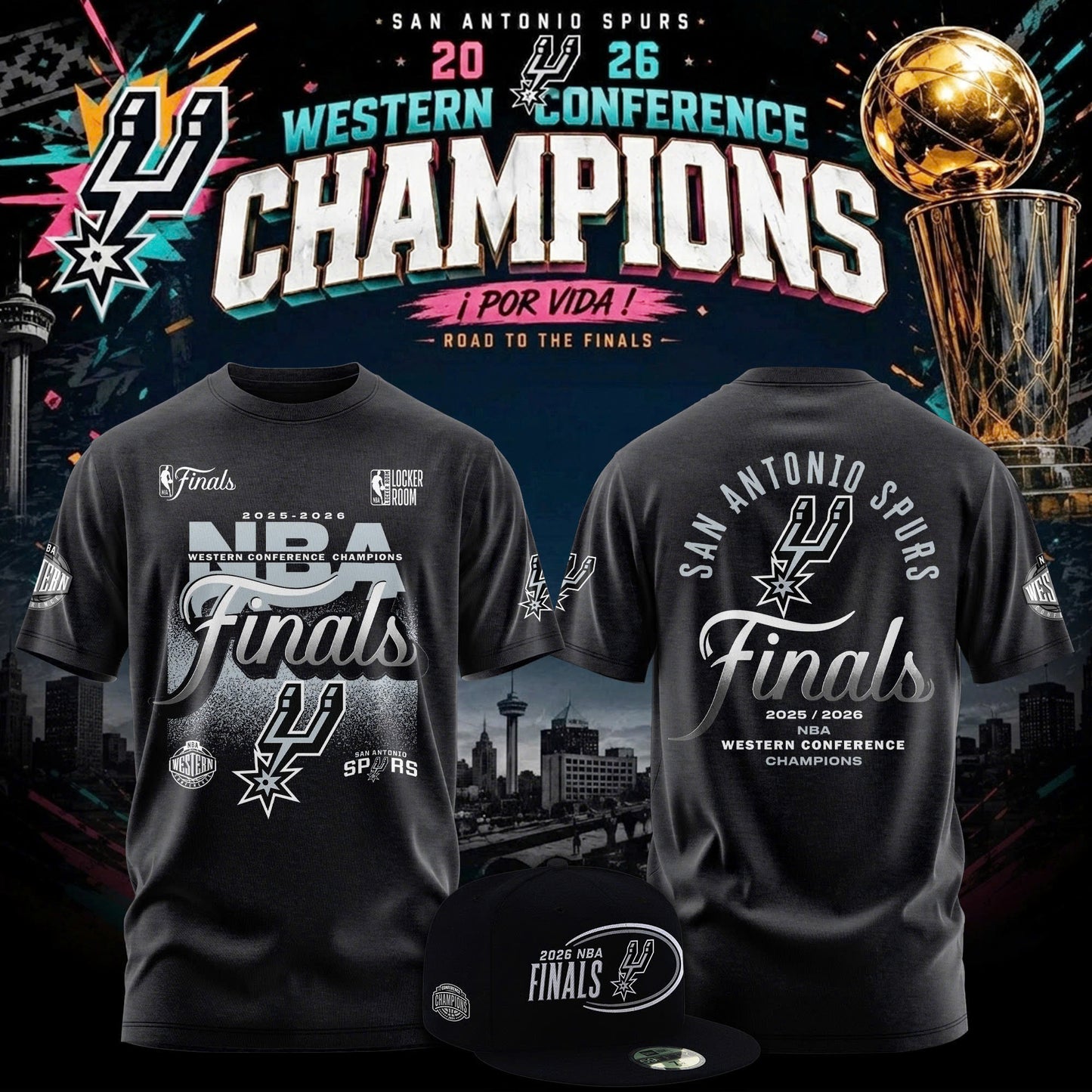 San Antonio Spurs 2026 Western Conference Finals Champions T-Shirt