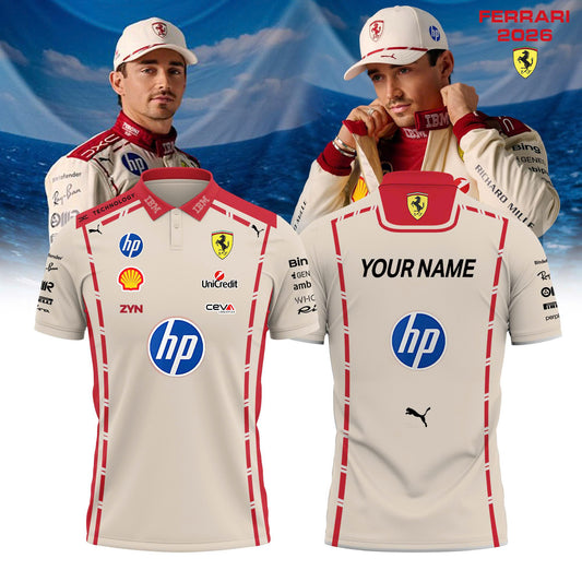 Scuderia Ferrari For The Monaco Grand Prix Limited Edition Polo (Custom Name)